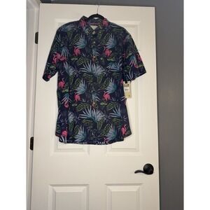 Alexander Julian Colours Short Sleeve Button Up Tropical Print Xxl Nwt